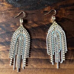 Elegant Gold and Silver Dangle Earrings